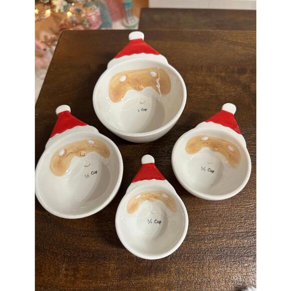 sleigh hill santa cookie jar caister, measuring cups, salt...
